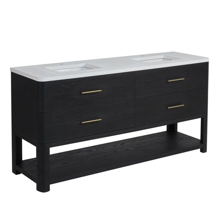 James Martin Lucian 72" Double Bathroom Vanity, Carbon Oak
