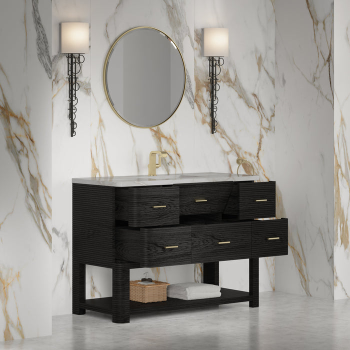 James Martin Lucian 48" Single Bathroom Vanity, Carbon Oak