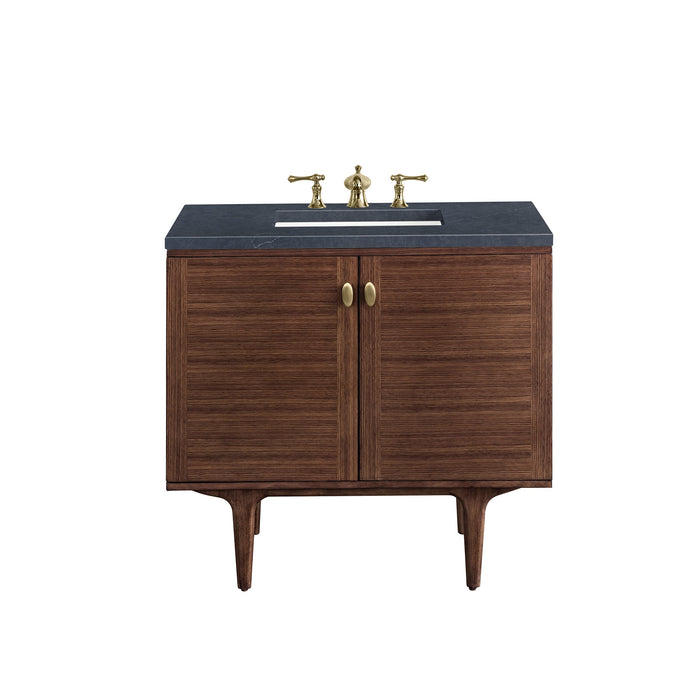 James Martin Amberly 36" Dual Mount Single Bathroom Vanity, Mid-Century Walnut