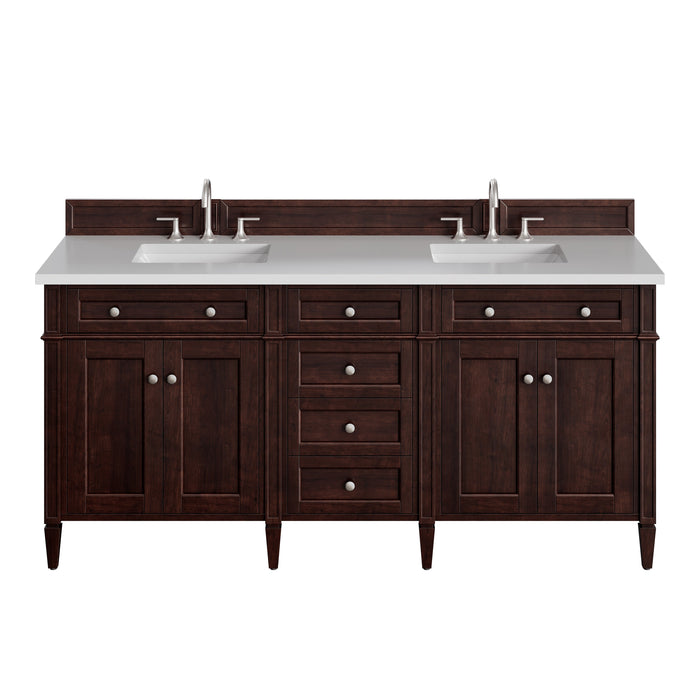 James Martin Brittany 72" Double Bathroom Vanity, Burnished Mahogany