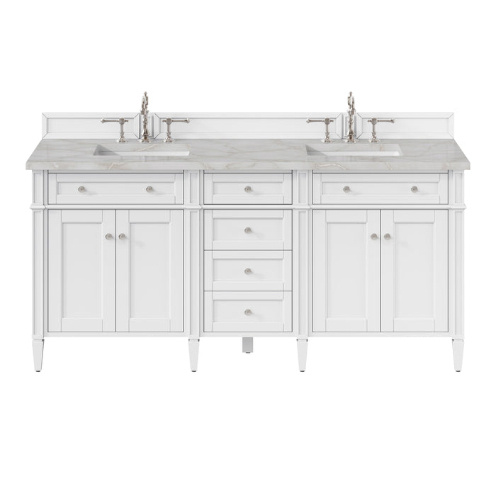 James Martin Brittany 72" Double Bathroom Vanity, Bright White