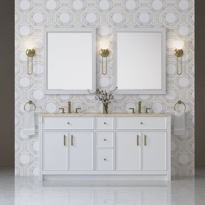 James Martin Bellshire 72" Double Bathroom Vanity, Bright White