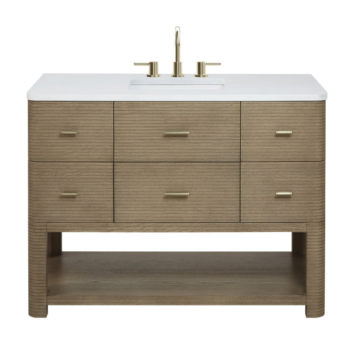 James Martin Lucian 48" Single Bathroom Vanity, Pebble Oak