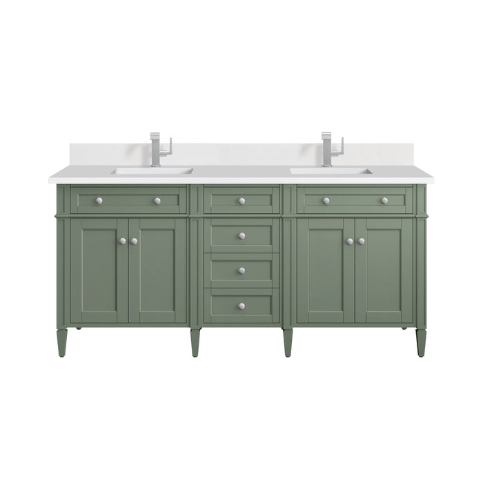 James Martin Brittany 72" Double Bathroom Vanity, Bright White