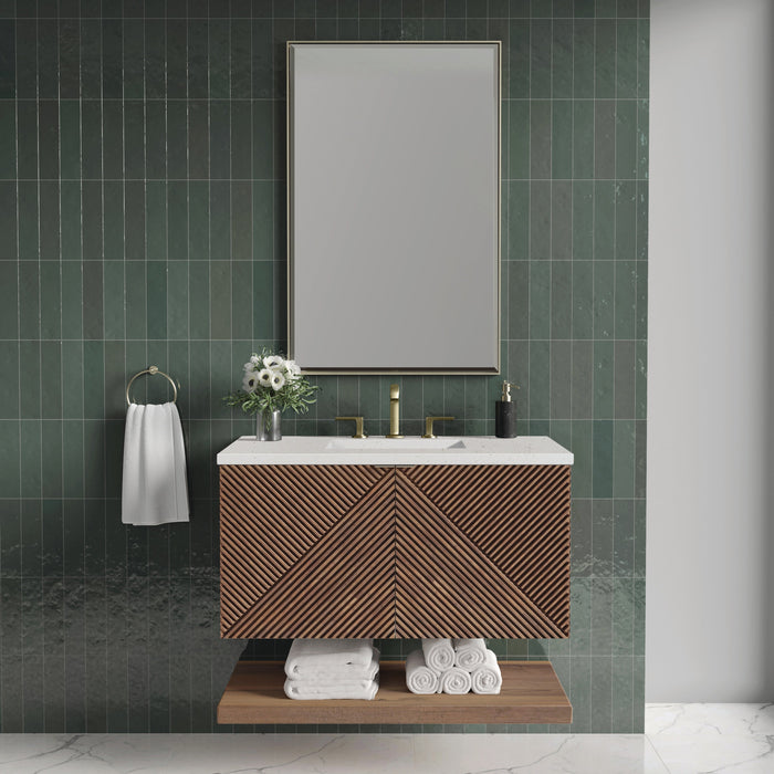 James Martin Marcello 36" Floating Single Bathroom Vanity, Chestnut