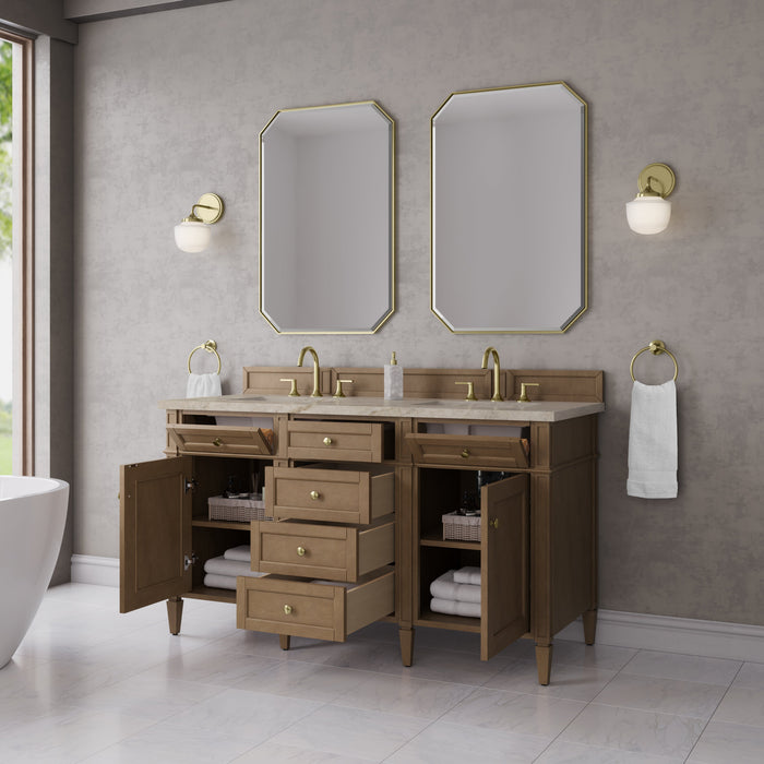James Martin Brittany 60" Double Bathroom Vanity, Pecan