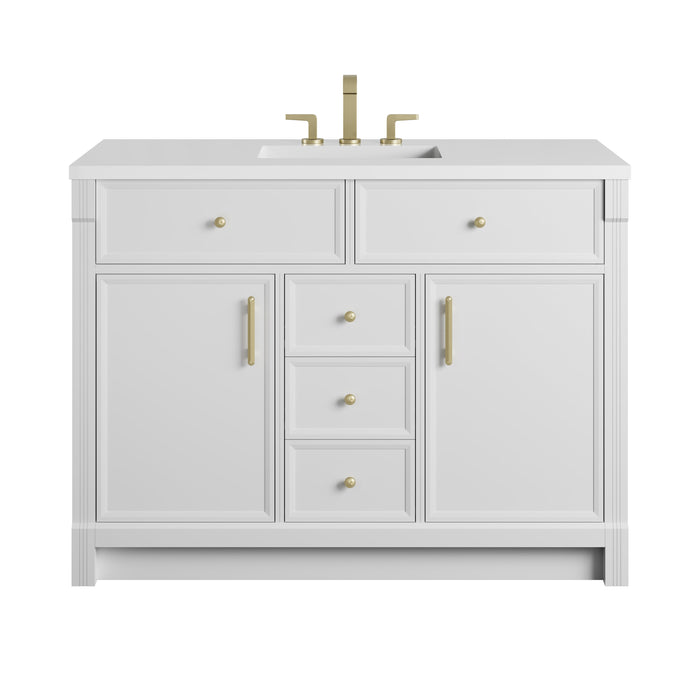 James Martin Bellshire 48" Single Bathroom Vanity, Bright White