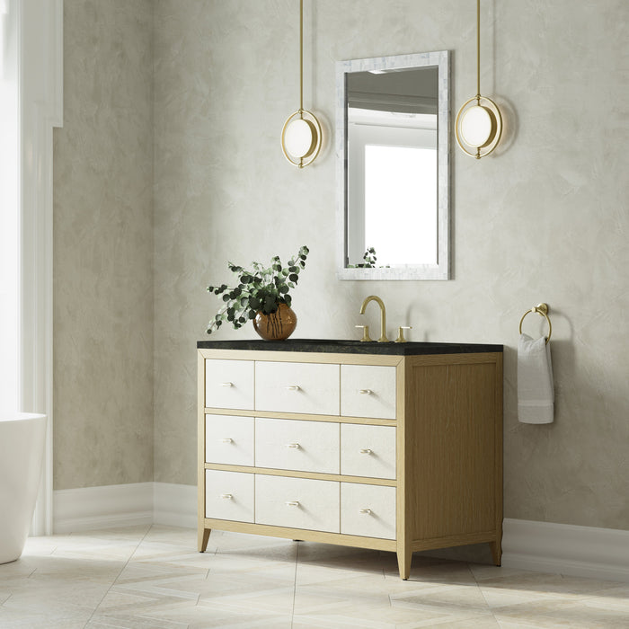 James Martin Celeste 48" Single Bathroom Vanity, Sunwashed Oak with Embossed Shagreen Drawer Fronts