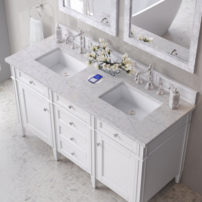 James Martin Brittany 60" Double Bathroom Vanity, Bright White