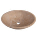 karina walnut travertine natural stone vessel sink honed and filled SKU KMRC16206W Size (W)16" (L)20.5" (H)6" side view product shot