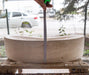 natural stone light travertine special design vessel sink honed and filled SKU NTRSTC19 Size (W)16" (L)21.5" (H)6" height measure view product shot