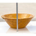 golden Sienna travertine natural stone V-Shape Tapered Sink polished size D16 H6 SKU EGEGSTPO165 height measure view
