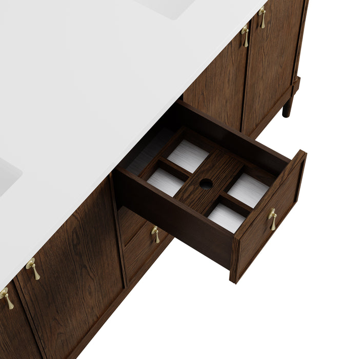 James Martin Kinnsden 72" Double Bathroom Vanity, Sable Oak