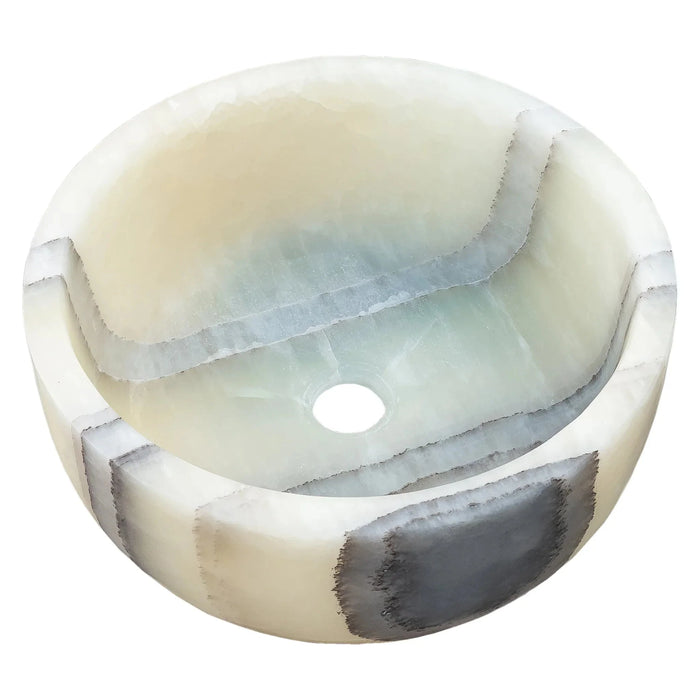 Green Translucent Onyx Handcrafted Turkish Natural Stone Bathroom Vanity Vessel Sink