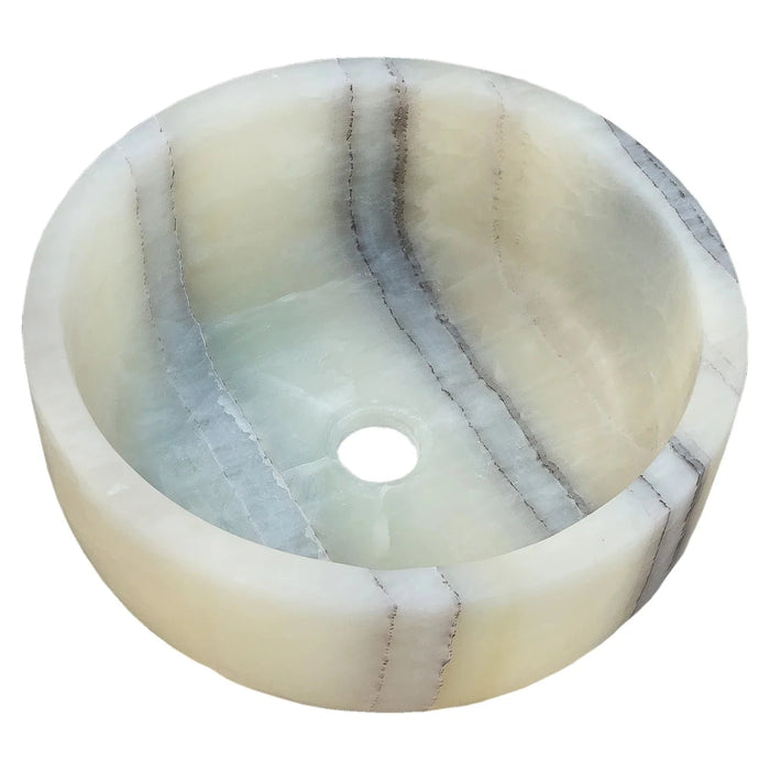 Green Translucent Onyx Handcrafted Turkish Natural Stone Bathroom Vanity Vessel Sink