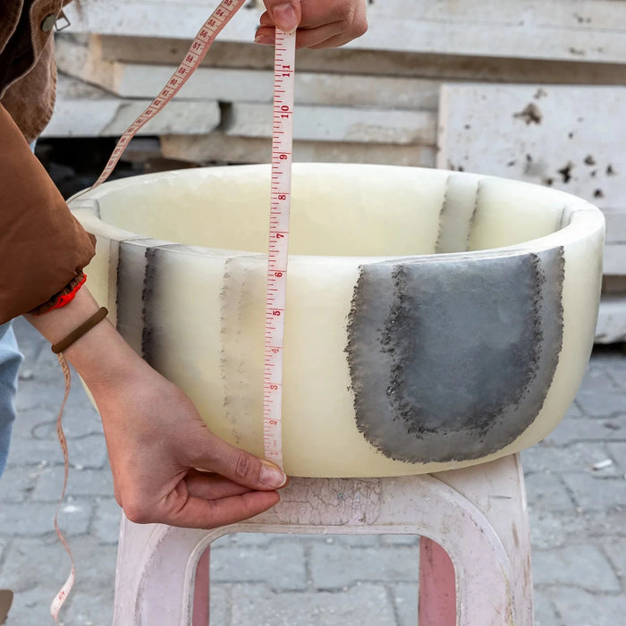 Green Translucent Onyx Handcrafted Turkish Natural Stone Bathroom Vanity Vessel Sink