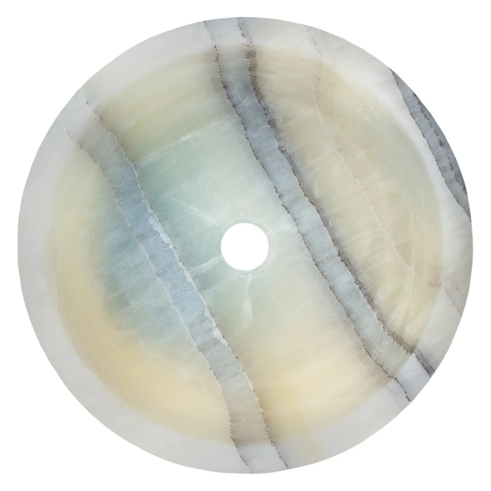 Green Translucent Onyx Handcrafted Turkish Natural Stone Bathroom Vanity Vessel Sink