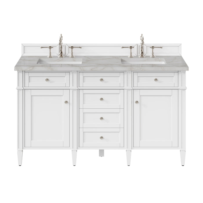 James Martin Brittany 60" Double Bathroom Vanity, Bright White