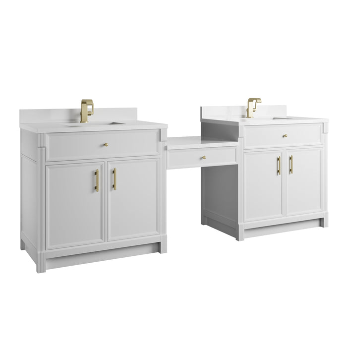 James Martin Bellshire 96" Single Bathroom Vanity, Bright White