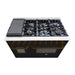 HALLMAN BOLD 48" Dual Fuel Range, Glossy Black, Bronze Trim HBRDF48BZGB - Farmhouse Kitchen and Bath
