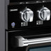 HALLMAN BOLD 48" Dual Fuel Range,Glossy Black, Chrome Trim HBRDF48CMGB - Farmhouse Kitchen and Bath