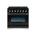 HALLMAN Classico 30" Dual Fuel Range, Glossy Black, Chrome Trim HCLRDF30CMGB - Farmhouse Kitchen and Bath