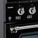 HALLMAN Classico 48" Dual Fuel Range, Glossy Black, Chrome Trim HCLRDF48CMGB - Farmhouse Kitchen and Bath