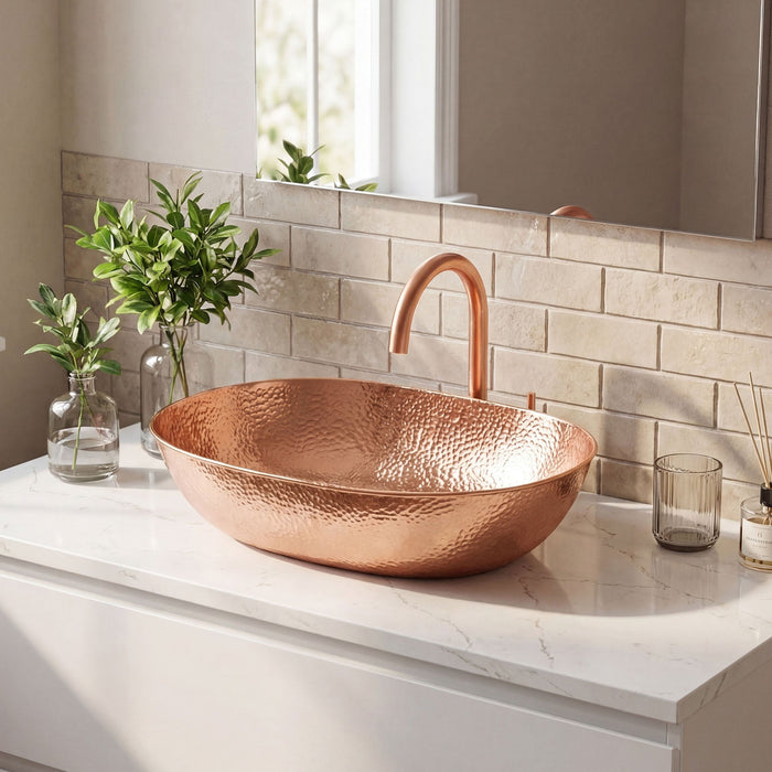 Akicon Handmade Copper Vessel Sink Artisan Bathroom Sink — AKS206-C