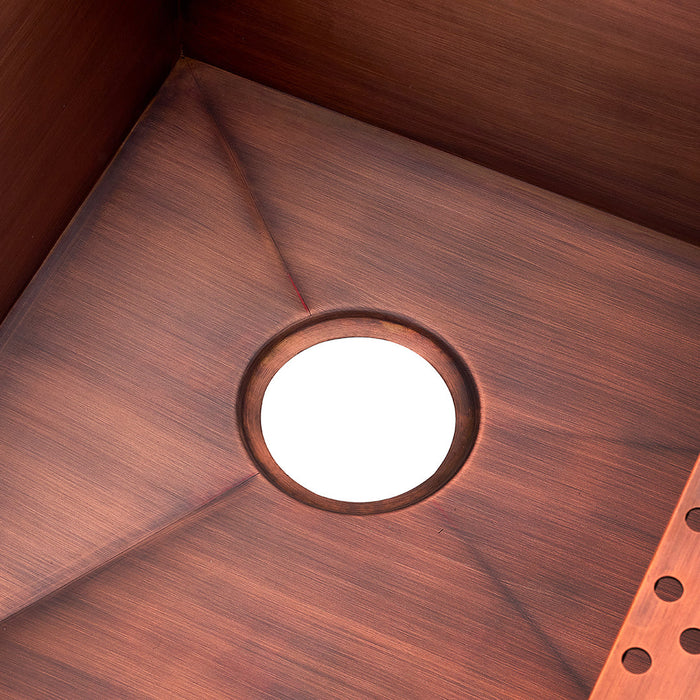Akicon Custom Handmade Copper Undermount Workstation Kitchen Sink — AKS504-C