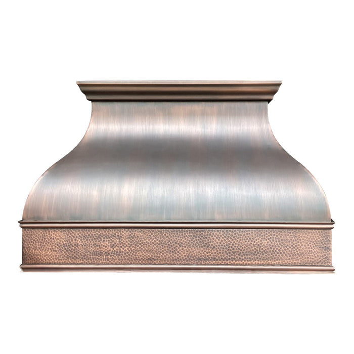 Akicon Custom Custom Copper Vent Hood with Artisan Handcrafted Detail — AKH762BA-C
