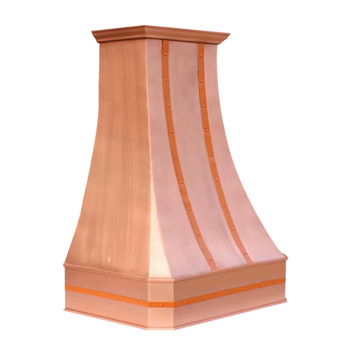 Akicon Custom Copper Range Hood Handmade with Custom Size and Finish — AKH712C-C