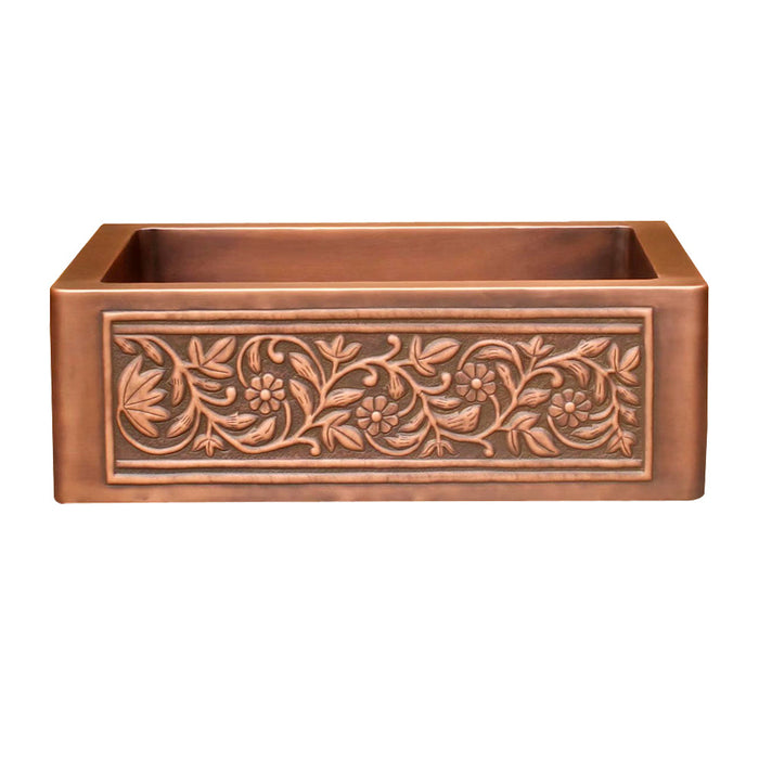 Akicon Custom Single Bowl Farmhouse Kitchen Copper Sink — AKS502-C