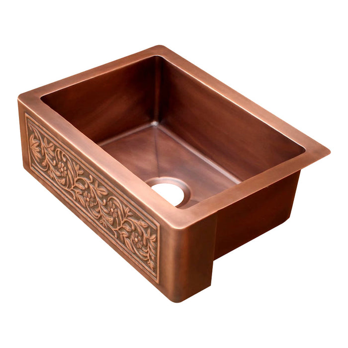 Akicon Custom Single Bowl Farmhouse Kitchen Copper Sink — AKS502-C