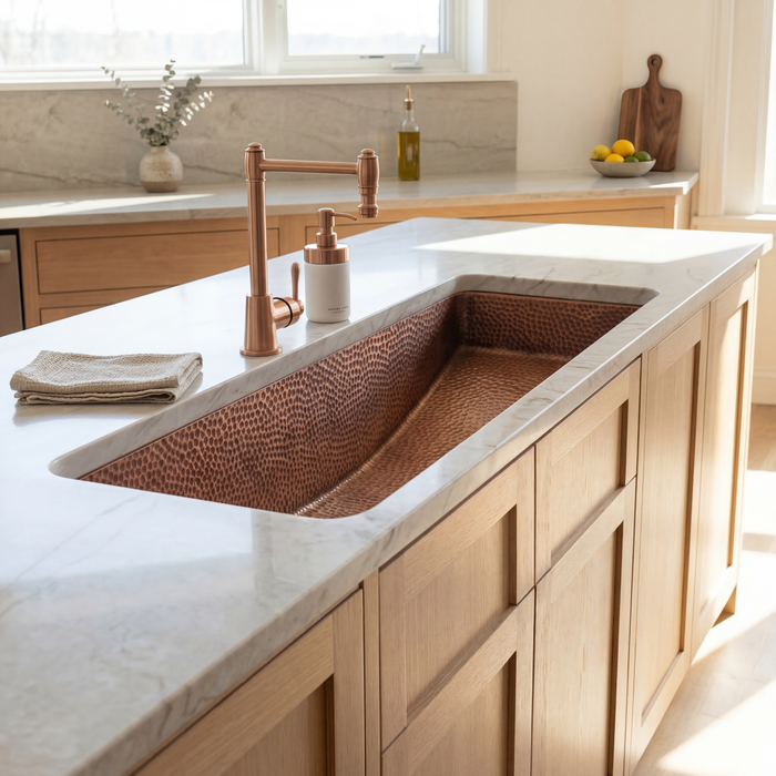 Akicon Handmade Copper Prep Sink Custom Bar Kitchen Sink — AKS515-C