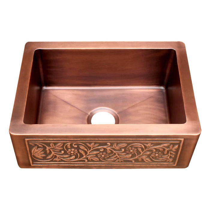 Akicon Custom Single Bowl Farmhouse Kitchen Copper Sink — AKS502-C