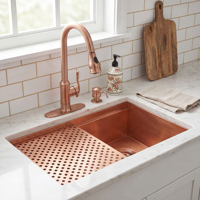 Akicon Custom Handmade Copper Undermount Workstation Kitchen Sink — AKS504-C