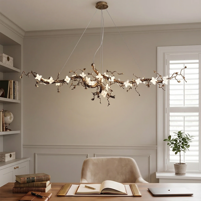 Handcrafted Sculptural Floral Branch Chandelier