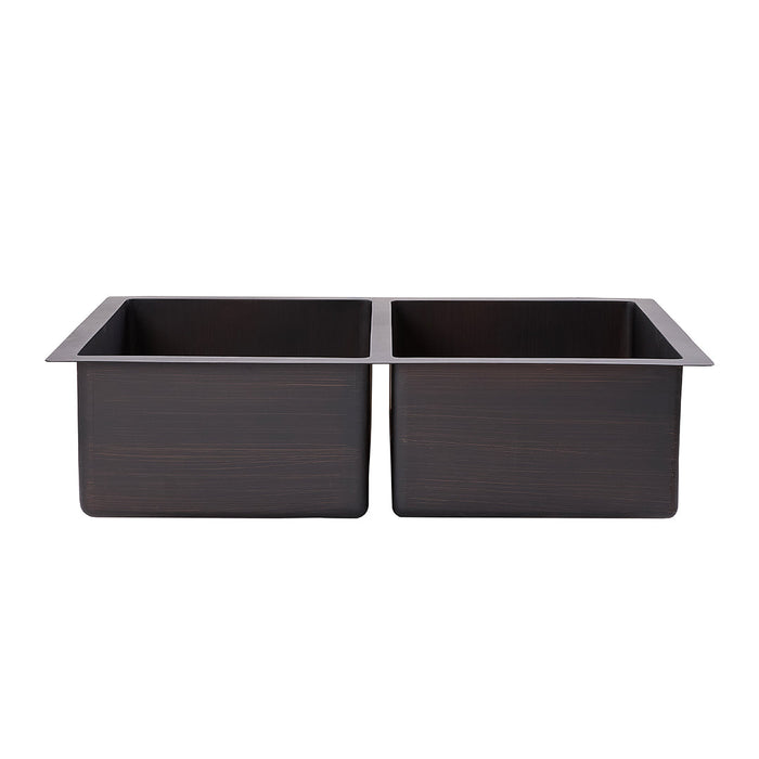 Akicon Custom Handmade Copper Double Bowl Undermount  Kitchen Sink — AKS601-C