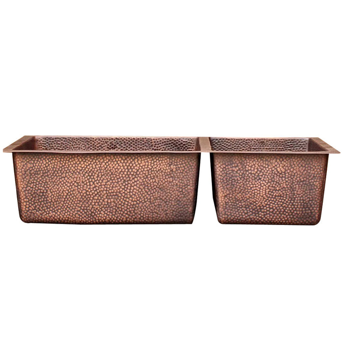 Akicon Custom Handmade Copper Double Bowl Undermount  Kitchen Sink — AKS601-C