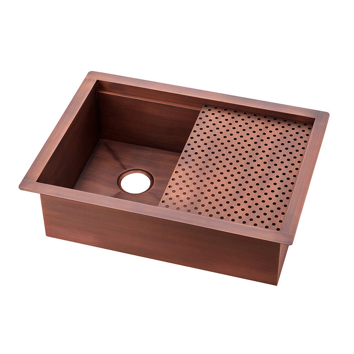 Akicon Custom Handmade Copper Undermount Workstation Kitchen Sink — AKS504-C