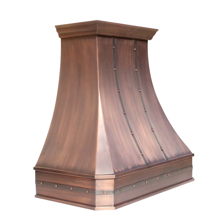 Akicon Custom Copper Range Hood Handmade with Custom Size and Finish — AKH712C-C