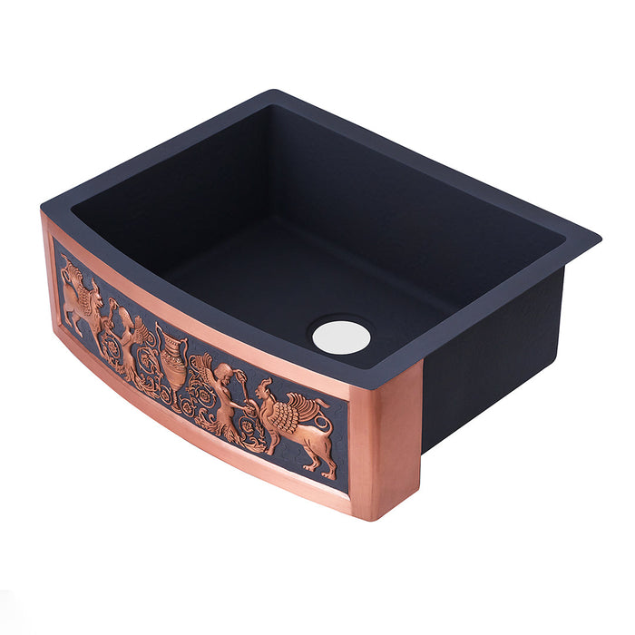 Akicon Custom Single Bowl Handmade Farmhouse Solid Copper Kitchen Sink — AKS507-C