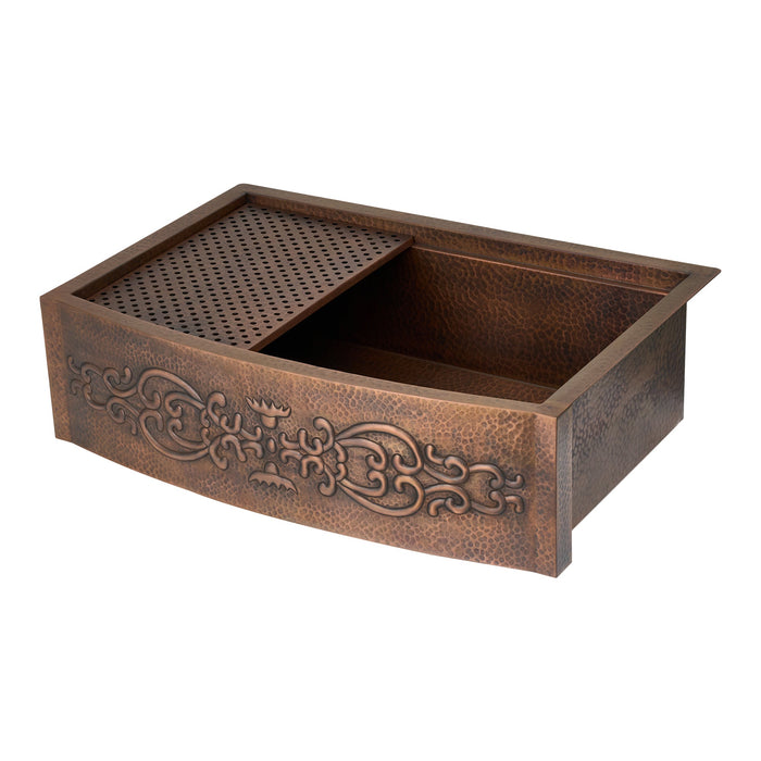 Akicon Custom Single Bowl Handmade Farmhouse Solid Copper Kitchen Sink — AKS507-C