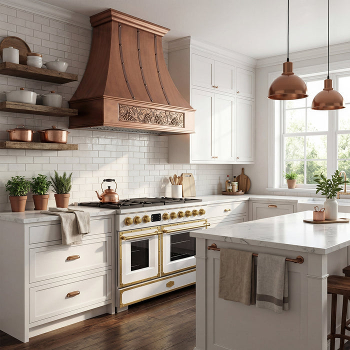 Akicon Custom Handmade Copper Range Hood for Luxury Kitchens — AKH703T-C