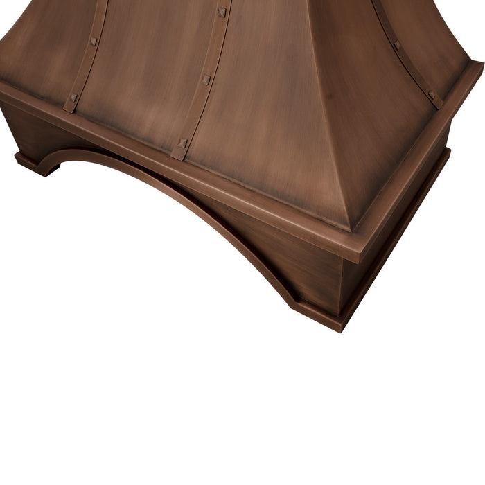 Akicon Custom Copper Range Hood Handmade with Custom Size and Finish — AKH743S-C