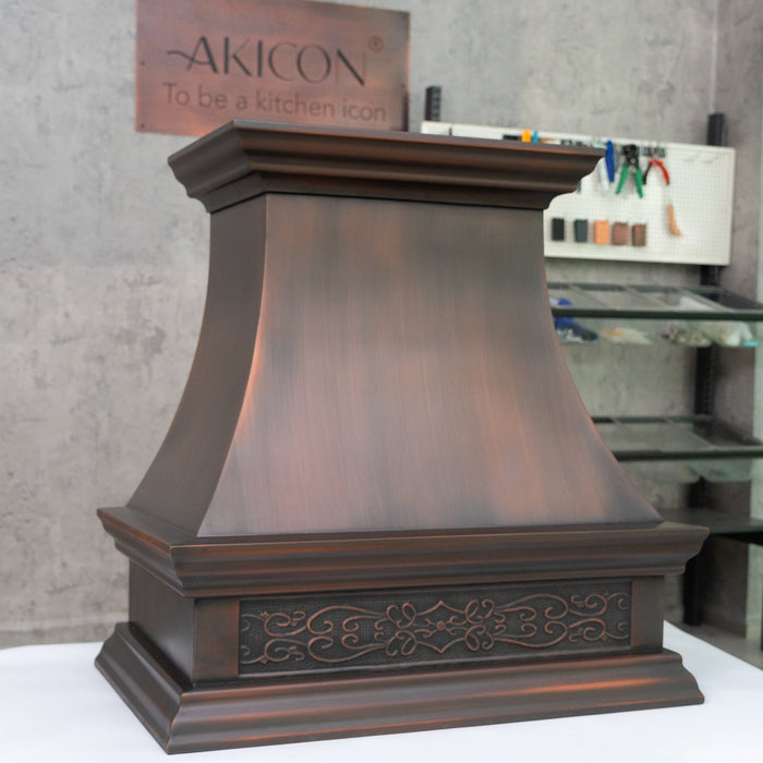 Akicon Custom Handmade Copper Range Hood Custom Kitchen Vent Hood — AKH741S-C