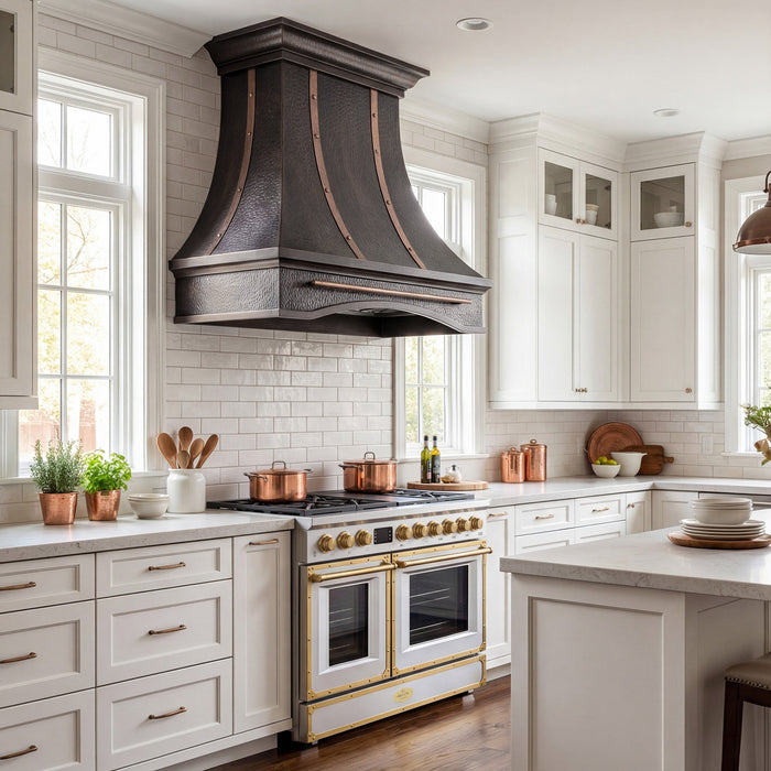 Akicon Custom Copper Range Hood Handmade with Custom Size and Finish — AKH743S-C