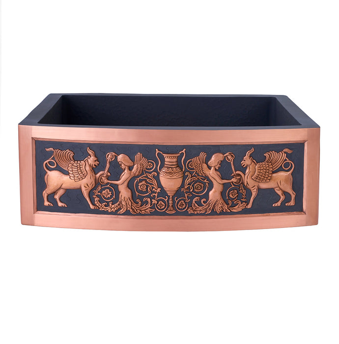 Akicon Custom Single Bowl Handmade Farmhouse Solid Copper Kitchen Sink — AKS507-C