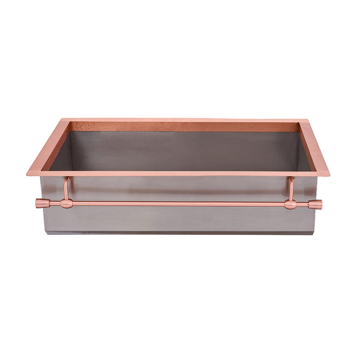 Akicon Handmade Custom Copper Kitchen Sink with Pot Rail — AKS506-C