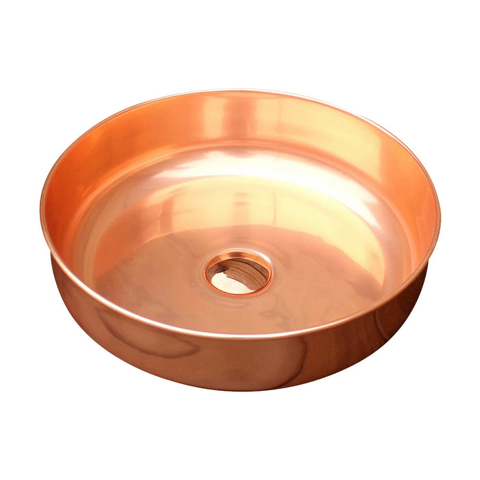 Akicon Handcrafted Copper Bathroom Vessel Sink Rustic Copper Basin — AKS205-C